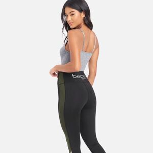 BEBE SPORT COLOR BLOCK LEGGING Black/Neon/Blue
